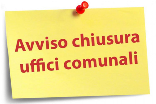 Chiusura uffici sabato 9 maggio 2026